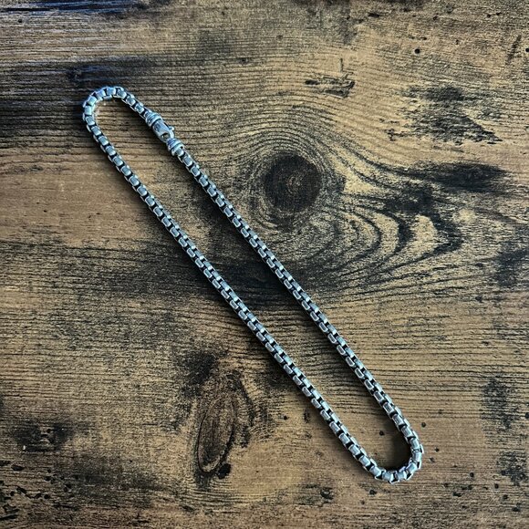 David Yurman Box Chain Necklace in Sterling Silver - 5mm - 18" - Picture 1 of 16